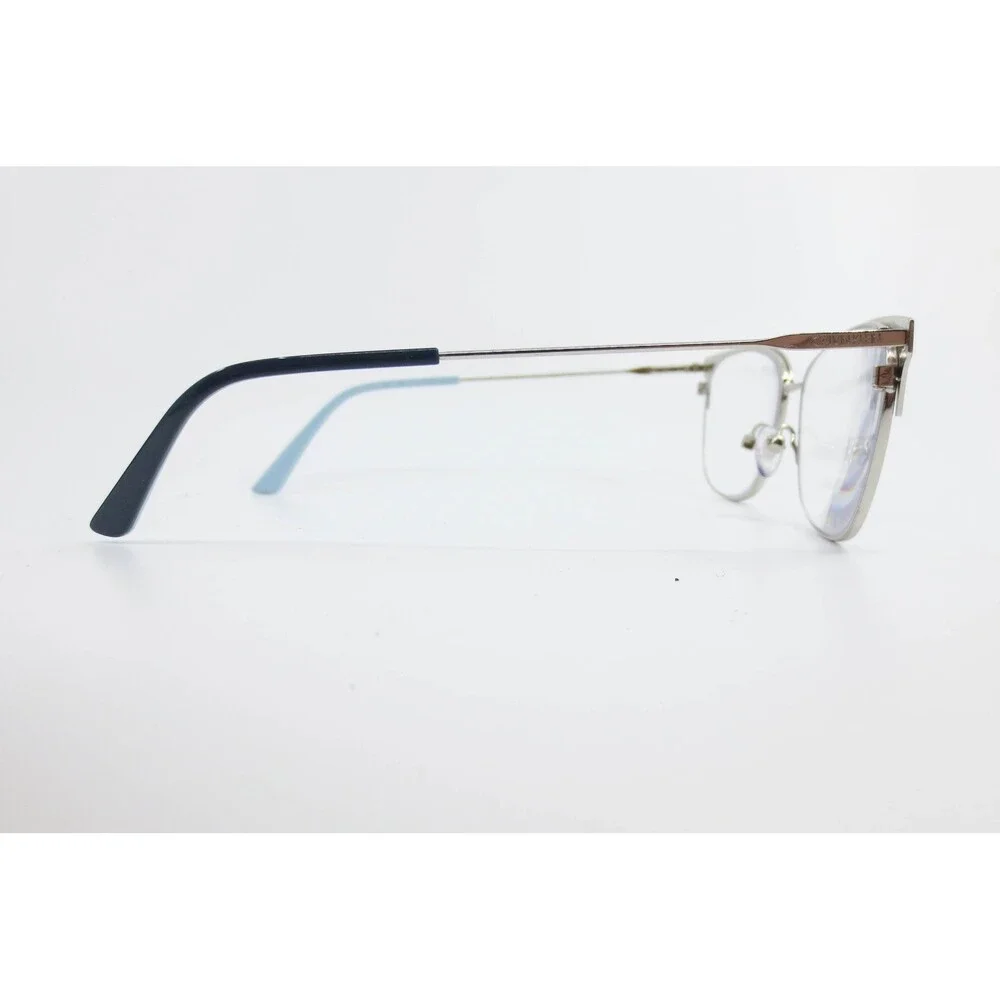 Calvin Klein CK18108 430 Cat Eye Eyeglasses Silver Navy Blue 52-15-135 Frame